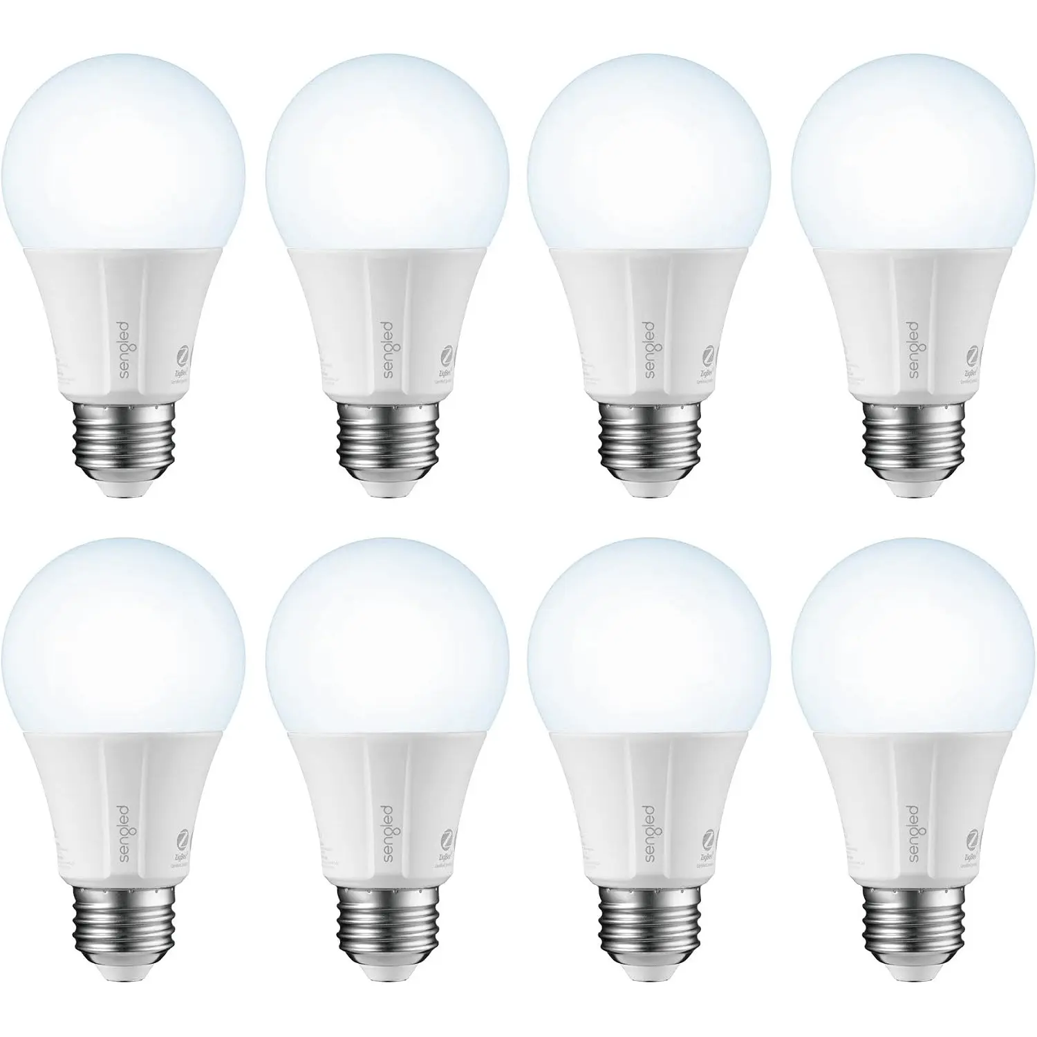 Zigbee Smart Light Bulbs, Smart Hub Required, Works with SmartThings and Echo with built-in Hub, Voice Control with Alexa and Google Home, Daylight 60W Equivalent A19 Alexa Light Bulb, 8 Pack