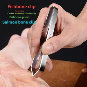 1pc Salmon Thorn Clip Pig Hair Clip Fish Bone Tongs Chicken Hair Duck Hair Clip Hair Extractor Pull Kitchen Hair Remover Clip Tweezers