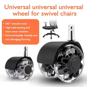 2 Inch PU Transparent Silent Casters Office Chair Universal Wheels Gaming Chair Replacement Wheels Hot Selling Cross-border