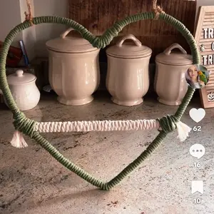 Sage & Natural Heart-Shaped Perch Swing