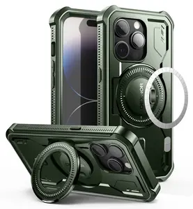 Dexnor Magnetic Case for iPhone 14 Pro Compatible with MagSafe Built in Screen Protector and Kickstand Full-Body Shockproof Rugged Bumper Case Protective Cover for iPhone 14 Pro 6.1 inch