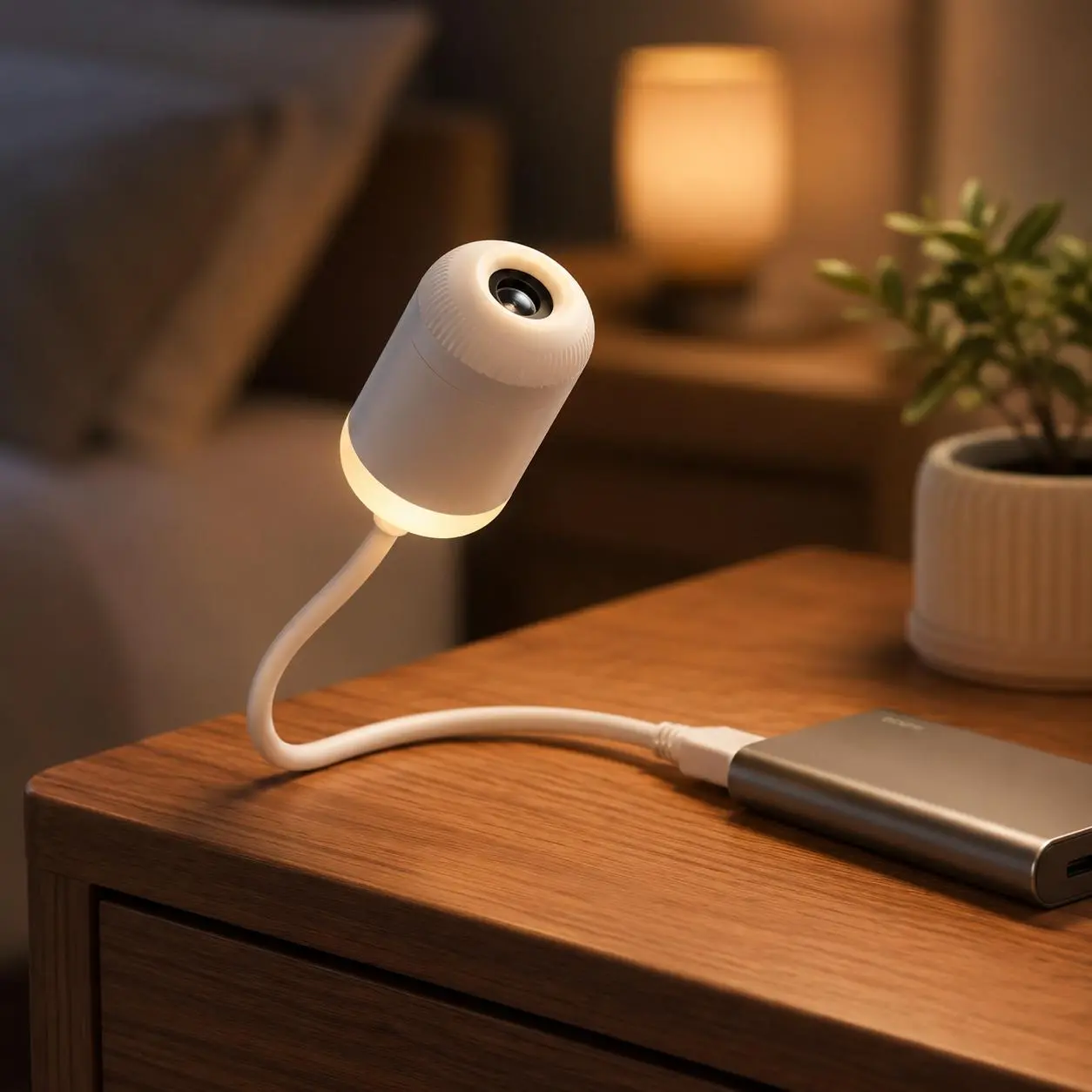 Starry sky projector lamp with soft night light — creates a relaxing atmosphere for sleeping and relaxation, ideal for the bedroom, for children, and for comfort at night