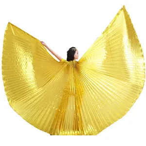 Pilot-trade clothing trade co.,Ltd Wuchieal Women's Professional Belly Dance Costume Angle Isis Wings No Stick Gold