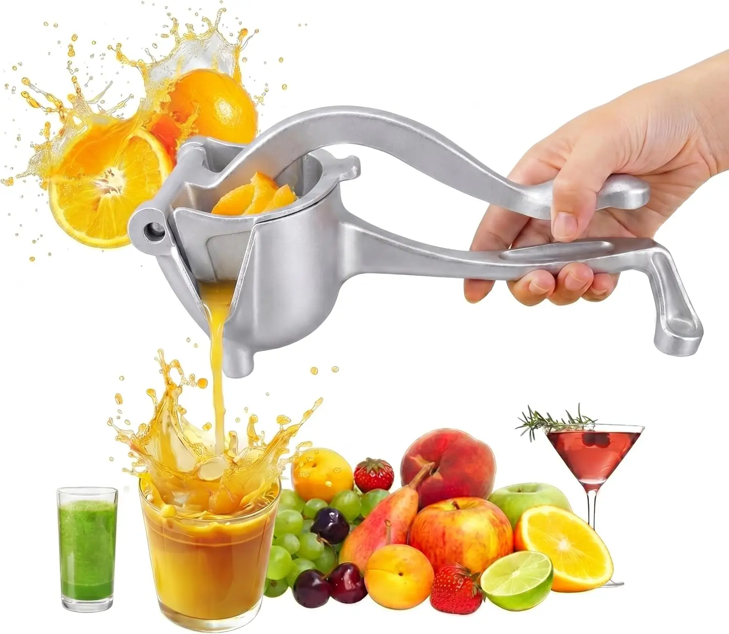 Juicer, Fresh Fruit Juice Extractor Aluminum Alloy, Juice Squeezer Handheld, manual juicer, Easy to Clean Capacity, Heavy Duty Single Press Lemon Squeezer for Lemon, Orange, Grape