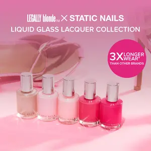 Legally Blonde x Static Nails Liquid Glass Lacquer Collection - Nail Polish Lasts 3x Longer, Chip Resistant, Fast Drying, Non-Toxic