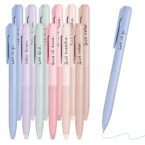 Aesthetic Anxiety Release Motivational Inspirational Colored Gel Ink Pen, 12pcs/set Soft Touch Smooth Writing No Bleed Dry Fast Aesthetic Pens for Journaling School & Office Supplies