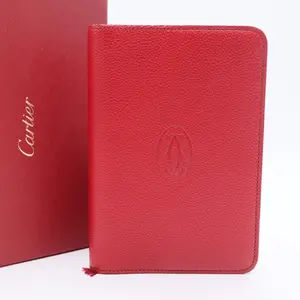Pre-owned Cartier leather Small Leather Goods Notebook Red