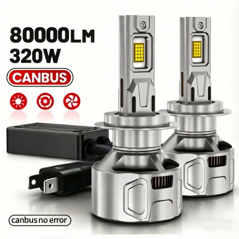 2pcs H4 H7 LED Headlight 320W 80000LM High Lumen Bright Headlight Led Canbus Car Lamps H1 H11 H8 9005 9006 HB3 HB4 Fog Lamps Car Light 6000K 12V Led Headlamps