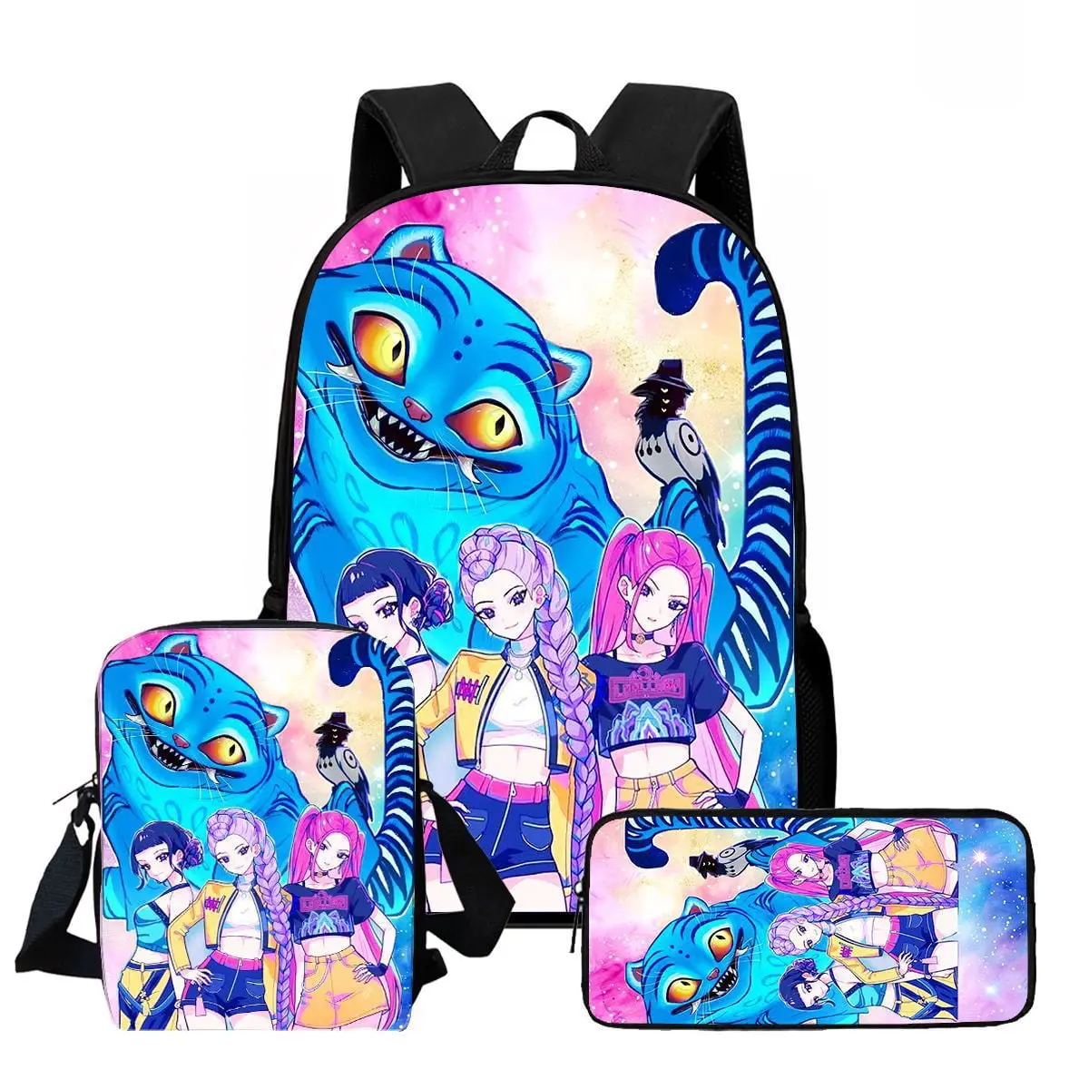 New cartoon anime cool 3D printed large-capacity backpack, lightweight and durable, suitable for casual students, campus, and outdoor sports