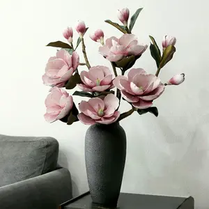 1PC, Luxurious Synthetic Magnolia Blossom - Soft touch, high-end wedding, home and festival artificial flower decoration - Elegant table DIY center decoration