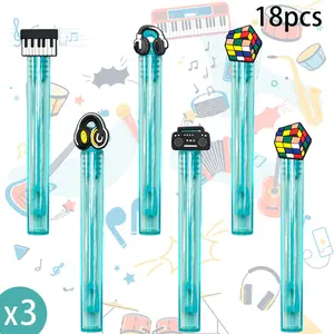 18PCS Music-Themed Bubble Tubes and Sticks - Light Pink, Teal, Sky Blue, Children's Birthday Party Gifts, Shower Decorations (Solution Not Included) - Party Gift Supplies