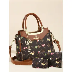 Fashionable and cute printed handbag with a trendy versatile style; large capacity ladies' bag; trendy mommy bag; Handbag Set