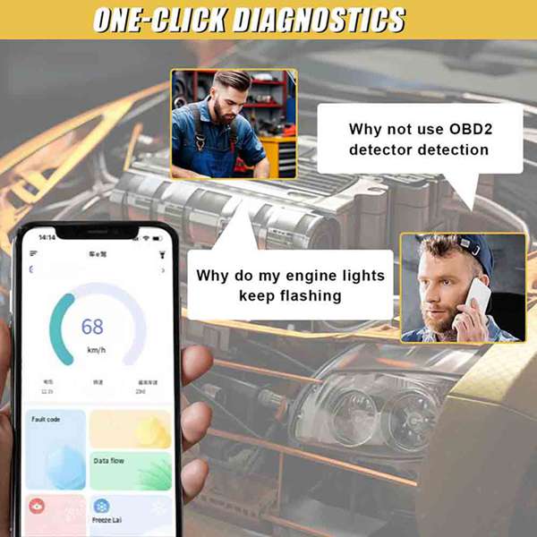 OBD2 Scanner Car Diagnostic Tool Battery Tester ELM327 Automotive Fault Detector Bluetooth Compatible with Left and Right Drives V020