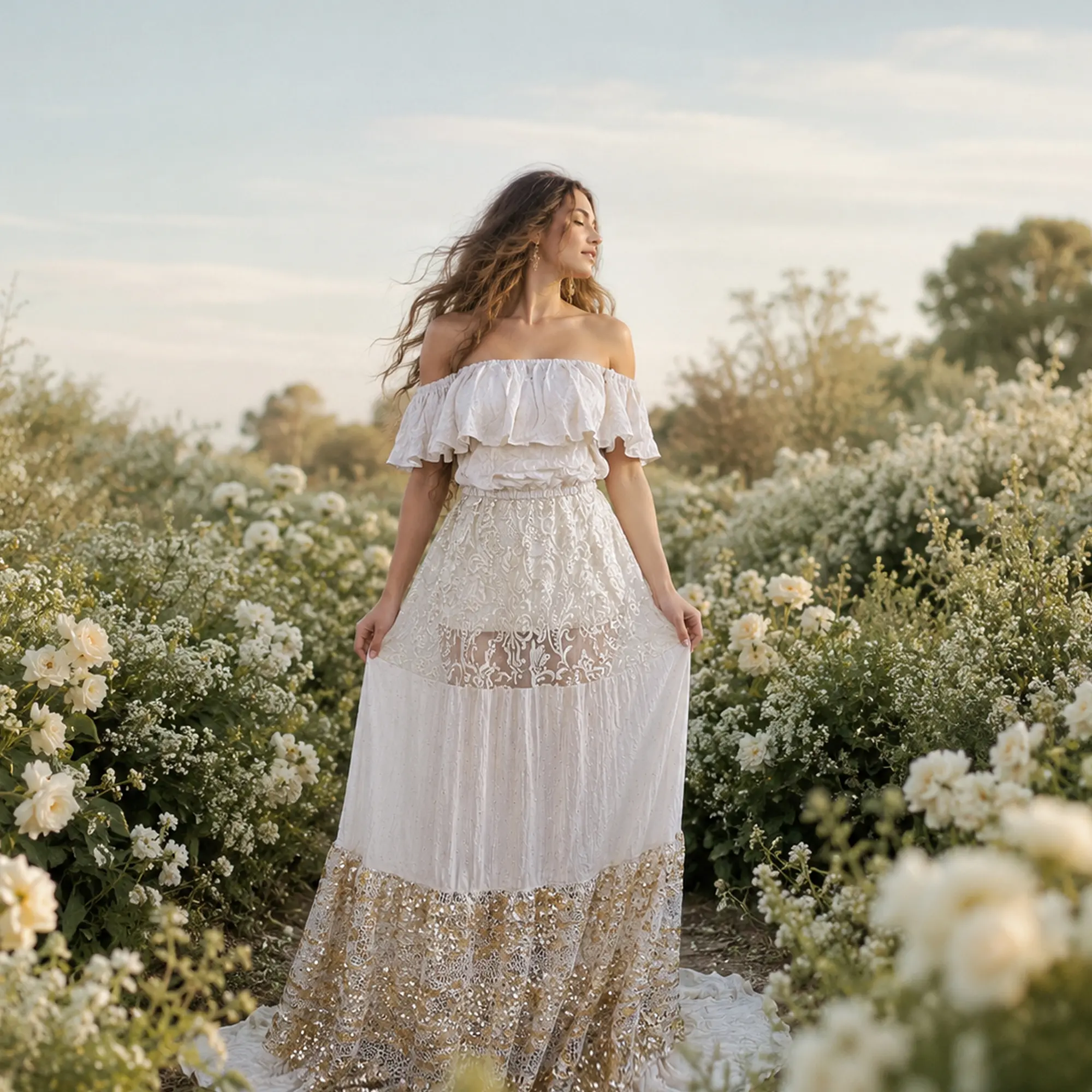 Sparkling Sequin Tulle Maxi Gown Maternity or Non-maternity Dresses for  Photoshoot and Baby Shower Outfit - TikTok Shop