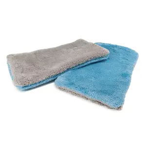[Double Wide] Extra-Long Microfiber Wash Pad (9"x16") Blue/Gray - 2 pack