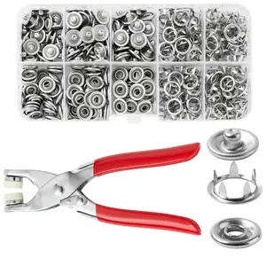 Snap Button Tool Kit – 200 Sets Metal Fasteners for DIY Clothing