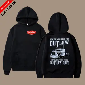 Outlaw Trucker Hoodie Peterbilt, Semi Truck Hoodie, Truck Driver Shirt, Christmas Gift, Keep On Truckin Hoodie, Trucker Sweatshirt, Trucker Gift For Him