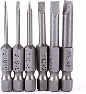 Metric Jet  Flat Head Screwdriver Bits Set - 6 Pcs (2.0-6.0mm, Alloy Steel)
