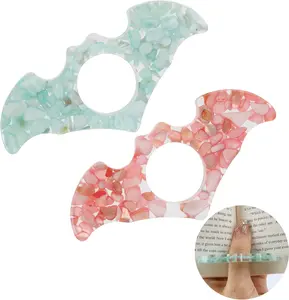 2 count Book Page Holder,Dried Flower  Page Holders for Reading,Thumb Book Page Holder,Gifts for Book Lovers,Book Accessories Book Lover,Book Page Holders for Reading,Gifts for Readers (Bat Style B)