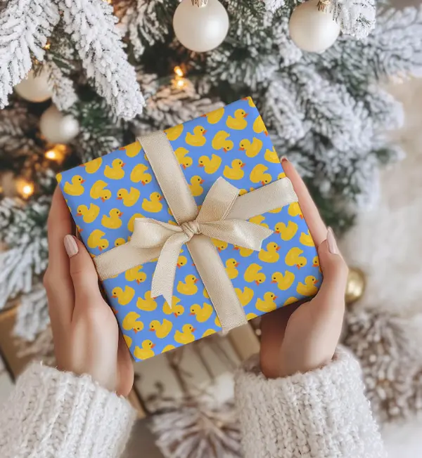 Rubber Duck Wrapping Paper Yellow Duck Gift Wrap