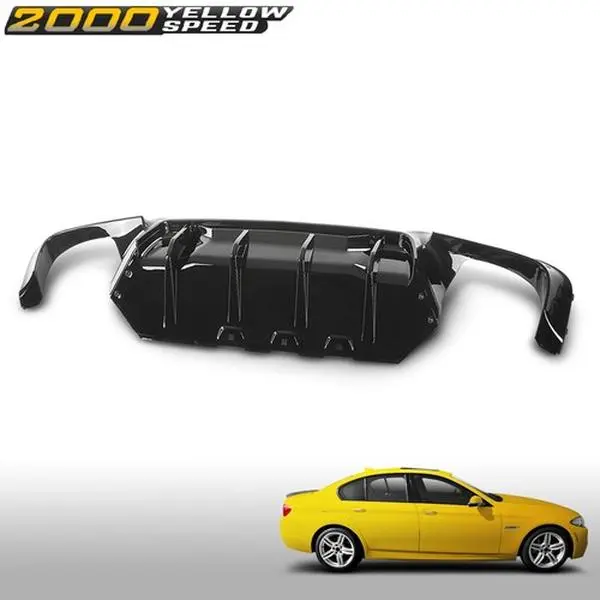 Fit For 11-16 BMW 5 Series F10 M5 M Sport Gloss Black Rear Bumper Diffuser