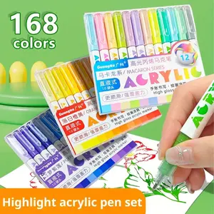 Acrylic Marker Set, Vibrant Colors, Large Capacity Ink, Multi-Surface Use for Rocks Canvas Wood Glass Ceramic Fabric