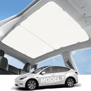 For Tesla Model 3 (2017-2026) & Model Y (2020-2026) Roof Area Sunshade - Foldable UV Protection Canopy with Thermal Insulation + Storage Pouch