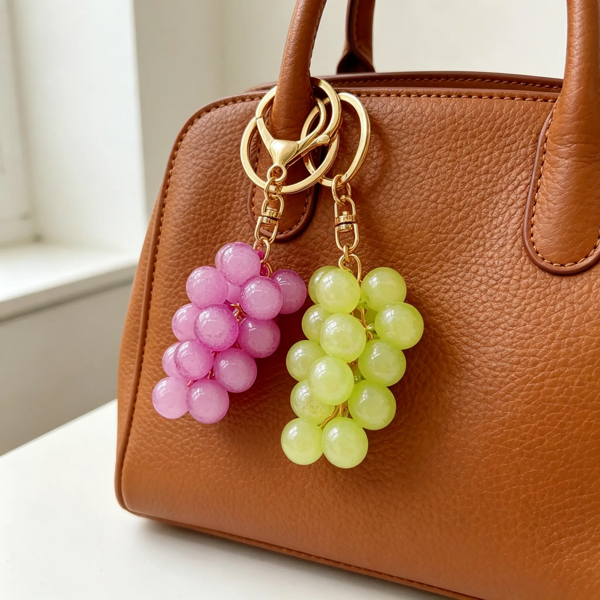 Cute Bubble Jelly Grape Keychain, Casual Pendant for Students' School Bags and Automobile Keys, Fashion Accessory Gift for Women & Girls, Buckle, Bubble Grapes, Charming Charm