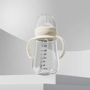 Baby Wide Mouth Anti-Drop High Temperature Resistant Feeding Bottle with Straw, BPA-Free Baby Nursing Cup for Infants Ages 1-2 Years
