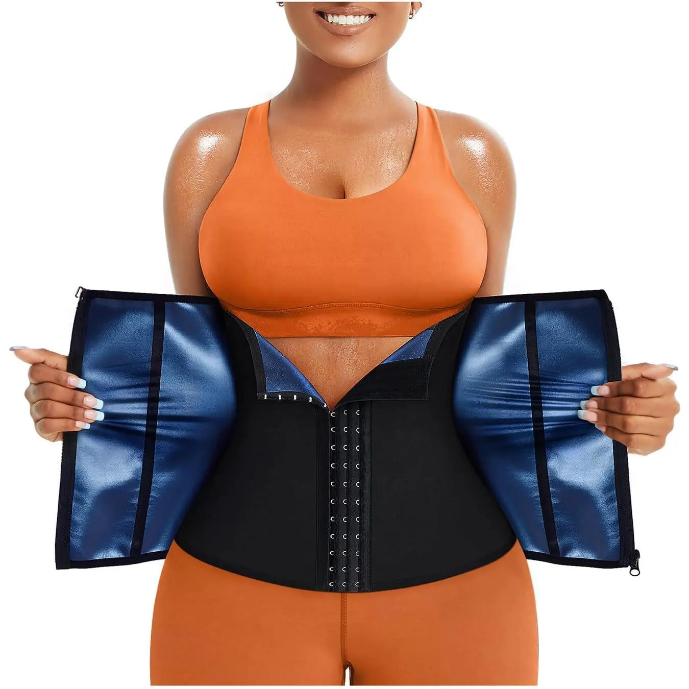 Women's Solid Abdominal Firming Shapewear Belts, High Compression Body Molder Waist Trainer with Zipper and 3-Row Buckle for Fitness, Body Molder Shapewear Belts, High Compression Waist Shapewear Belts