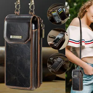 Me40 Fold Universal Case for Samsung Zfold Series, 9 Card Slots, RFID Blocking, Zipper Pouch, Wallet Slot, Folding Phone Stand
