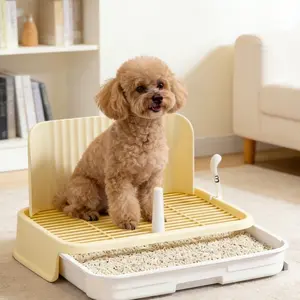 Dog Drawer Toilet, Detachable Anti-Splash Leak-Proof Pet Potty, Non-Slip Grate, Small Medium Dog Training Pad, Waterproof PP Material