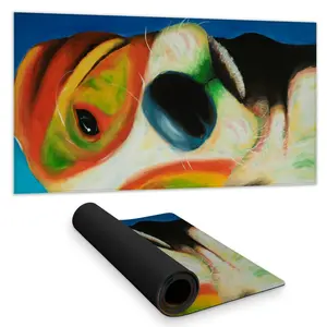 Begin Home Decor C1DM1531PPCBY7 16 x 32 in. Colorful Beagle Dog Desk Mat - Blue Pets Animals Home Decor