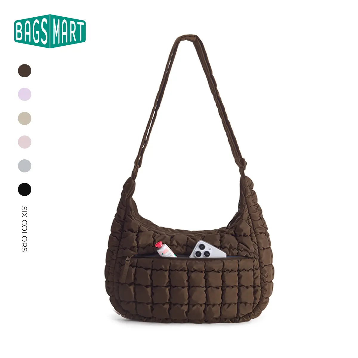 【NEW IN】BAGSMART Crossbody Bags for Women,Quilted Lightweight Shoulder Handbags with Adjustable Strap, Crescent Shoulder Bag, Puffer Purse Shoulder, Easy Clean Hobo Bag for Daily Use Travel Essentials sohochic tiktokshopstockup
