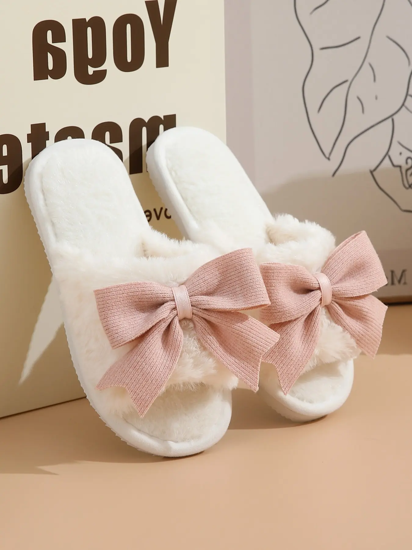 Women's Textile Butterfly Slippers, Soft Elastic Non-Slip Indoor Home Slippers, Casual Comfortable Bedroom Dormitory Slippers
