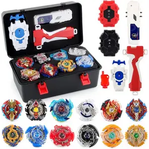 Combat Spinning Metal Fusion Battle Top Battling Set 12 Spinning Tops & 3 Launchers with Black Storage Box, Birthday union a chillies