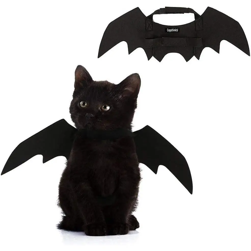 Pet Bat Wings Halloween Costume (for Cat, Dog, Puppy, Kitten) - Cosplay Bats Apparel & Halloween Party Decoration Dress-Up Accessories