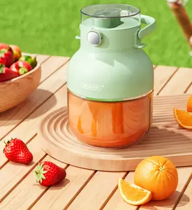 Electric Portable Blender & Citrus Juicer Personal Blender for Smoothies Shakes Food Prep Frozen Blending 17 oz Cup Straw 2 Lids USB-C Rechargeable Dishwasher-Safe Parts Healthy Juice for Gym Travel Kitchen，Cold Press Juicer Machine