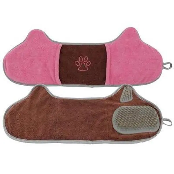Microfiber Pet Grooming Towel and Brush