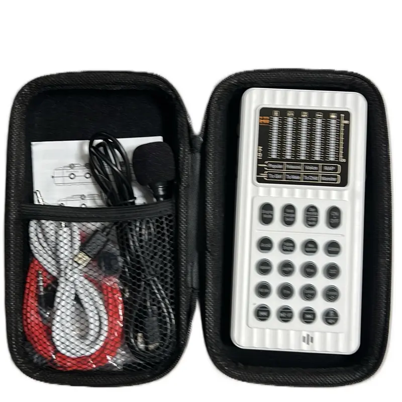 HiCall M01 Mini Portable Vocal Recording Studio with 4 Voice-Changing Modes & 16 Pitch Styles for Outdoor Live Streaming TikTok YouTube Podcasts Content Creation