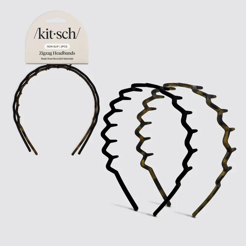 Zig Zag Headband 2pc - Black & Tort