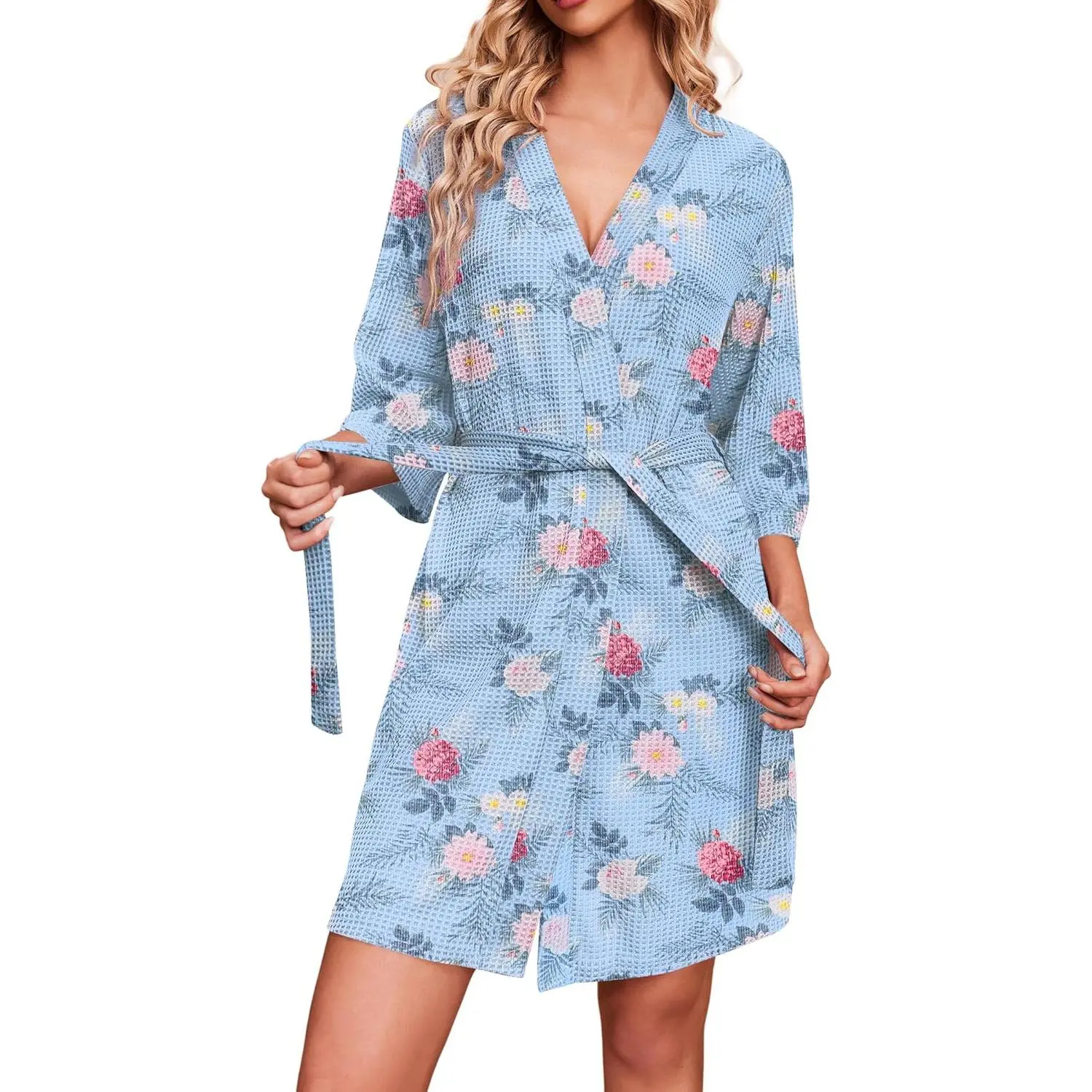 Robes for Women Waffle Knit Bathrobe Soft Lightweight Knee Length Loungewear S-XXLGift Robes for Women Waffle Knit Bathrobe Soft Lightweight Knee Length Loungewear S-XXLGift