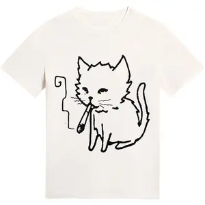 Smoking Cat Meme T-Shirt | Funny Edgy Cat Graphic Tee | Sarcastic Cool Cat Humor Shirt | Cat Lover Gift Idea | Casual Streetwear | TikTok Trend Top