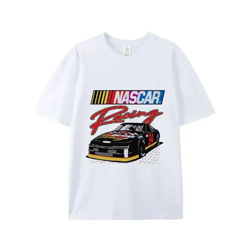 Women's Vintage NASCAR Theme 94 Race Car Racing Graphic Black Oversized Shortleeve Round Neck T-Shirt - Retro Motorsport Streetwear Look Casual Top