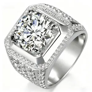 1-3Carat Lab Grown Diamond Men's Ring D Color,VS,Real Gold 10K/14K/18K Wedding Band Promise Rings for Him/Husband Fine Jewelry Gifts for Valentine's Day Fathers Day