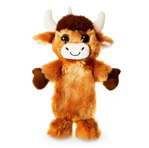 Vibrant Life Cozy Buddy 11.5 inch Longhorn Cow Squeaky Plush Dog Toy