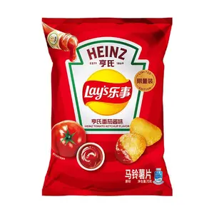 Lay's Heinz Tomato Ketchup Flavor Potato Chips 70g - Limited Edition Collaboration Snack, Sweet & Tangy, Rich & Authentic Taste