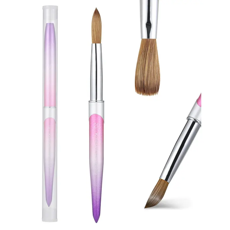 100% Pure Kolinsky Nail Brush for Acrylic Application, Professional Nail Extension Manicure Tool Nail Drawing Pen, Nail Art Brush for DIY Home Salon Nail Art Supplies, Nail Art Tools