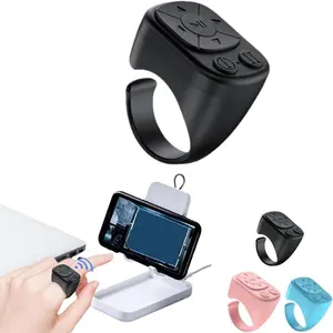 All-in-One Bluetooth Wireless  Rin Remote: eBook Page-Turning, Camera Control, TikTok Short Video Interaction, and Music Playback, Compatible with iOS & Android