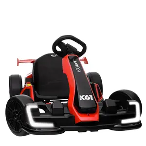 KerryYoo K61 Electric Drift Go Kart with Adjustable-Length Seat, 24V Outdoor Ride-On Toy with 4 Speed Modes, Crazy Kart for Kids Ages 6–12, Fast 300W Motor, 8.5 MPH, Bluetooth
